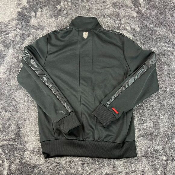 Puma Ferrari Track Jacket Full Zip Scuderia Black Mock Neck Men's S Racing - Picture 14 of 16